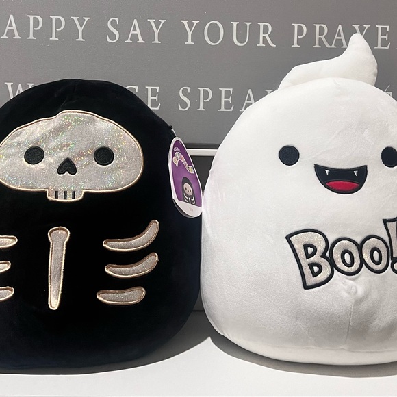 Halloween Squishmallow Set of two 12” Grace the Ghost & Stix the Skeleton - Picture 1 of 5